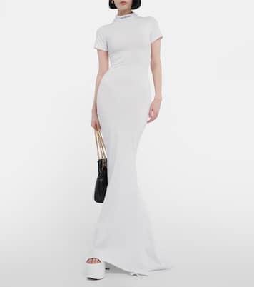 Vestido largo en mezcla de algodón | Balenciaga