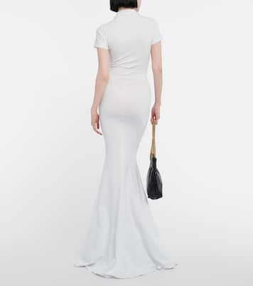 Vestido largo en mezcla de algodón | Balenciaga