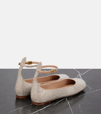 Tan-Go embellished suede ballet flats | Valentino Garavani