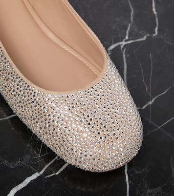 Tan-Go embellished suede ballet flats | Valentino Garavani