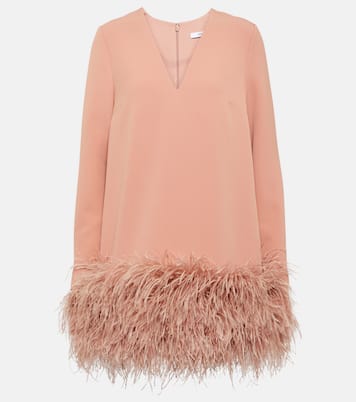 Miniabito Aleannah in crêpe con piume | Safiyaa