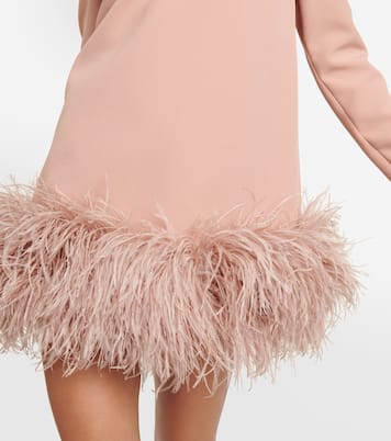 Miniabito Aleannah in crêpe con piume | Safiyaa