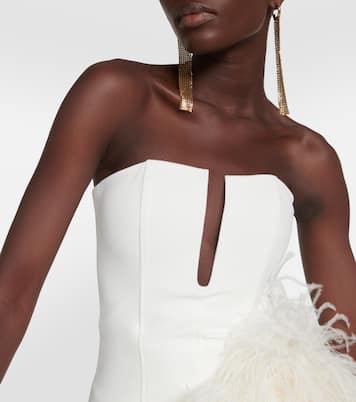Bridal - Abito corto in cady con piume | David Koma