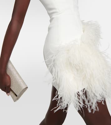 Bridal - Abito corto in cady con piume | David Koma
