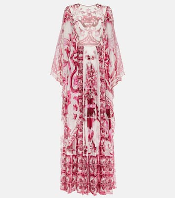 Majolica silk chiffon maxi dress | Dolce&Gabbana