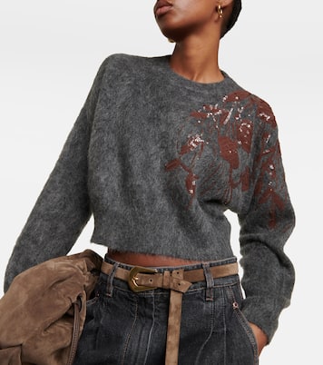 Mohair, wool and cashmere-blend sweater  | Brunello Cucinelli