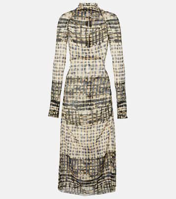 Snake-print silk-blend midi dress  | KNWLS