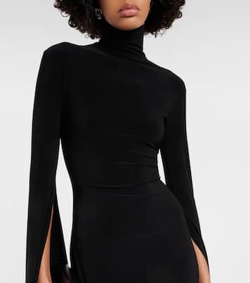High-neck jersey minidress  | Norma Kamali