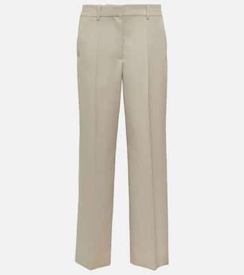 High-rise straight wool pants | The Row