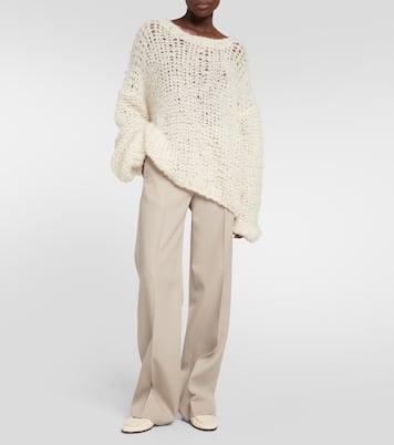 High-rise straight wool pants | The Row