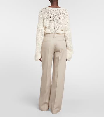 High-rise straight wool pants | The Row