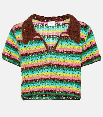 Polo rayé en crochet de coton | Anna Kosturova