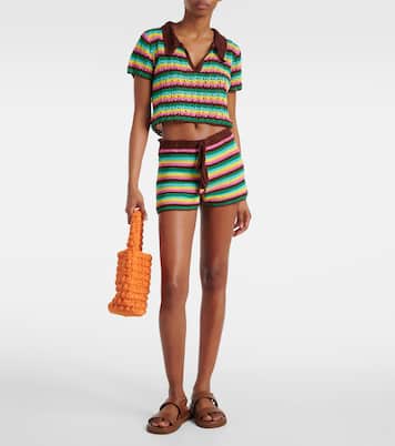 Polo rayé en crochet de coton | Anna Kosturova
