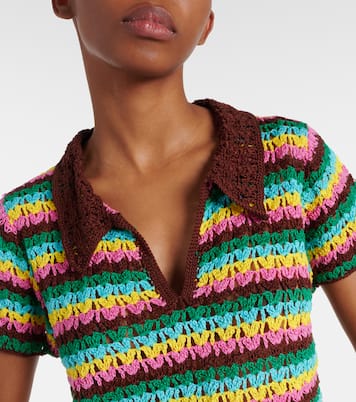 Polo rayé en crochet de coton | Anna Kosturova