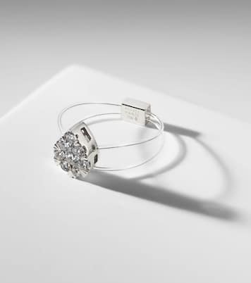Floating 18kt white gold ring with diamonds | Persée