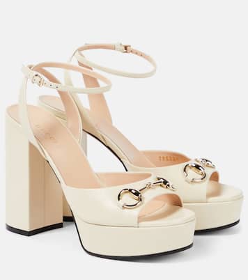 Horsebit leather platform sandals | Gucci