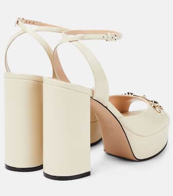 Horsebit leather platform sandals | Gucci
