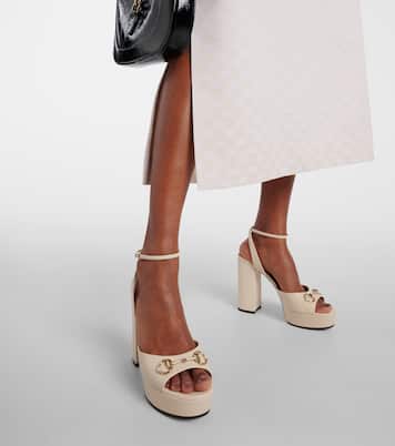 Horsebit leather platform sandals | Gucci