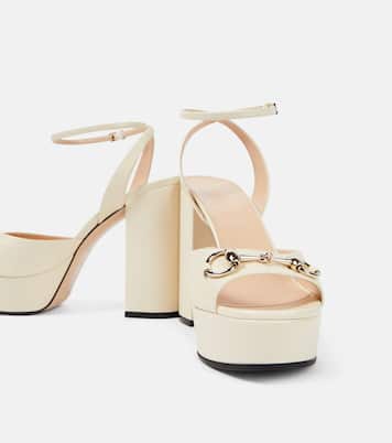 Horsebit leather platform sandals | Gucci