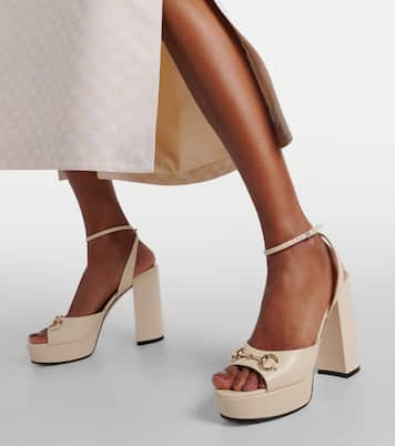 Horsebit leather platform sandals | Gucci