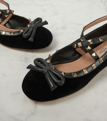 Rockstud velvet ballet flats | Valentino Garavani