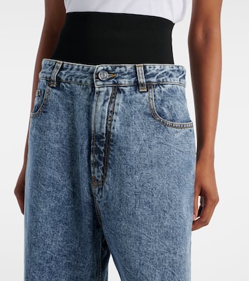 Jeans rectos con cintura de punto | Alaïa