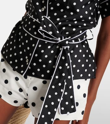 Camisa de pijama de sarga de seda con lunares | Dolce&Gabbana