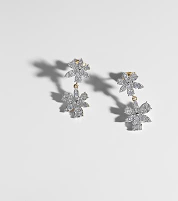 Boucles d'oreilles Grand Magnolia en or 14 ct et diamants | Stone and Strand