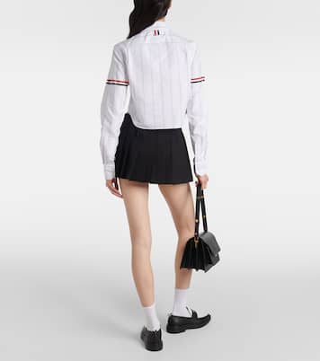 Pinstripe cropped cotton shirt | Thom Browne