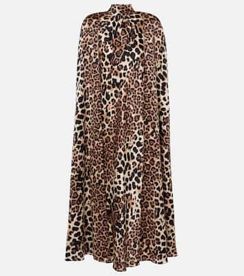 Leopard-print caped silk charmeuse gown | Rodarte
