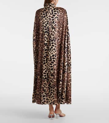 Leopard-print caped silk charmeuse gown | Rodarte