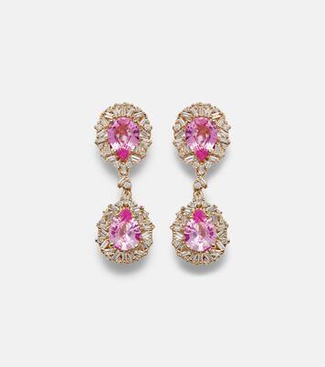 Boucles d'oreilles en or 18 ct, saphirs et diamants | Suzanne Kalan