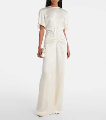 Robe longue en crêpe de satin | Victoria Beckham