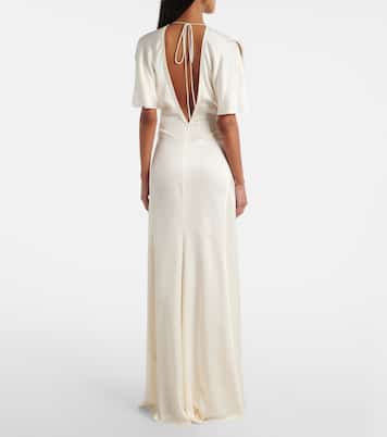 Robe longue en crêpe de satin | Victoria Beckham