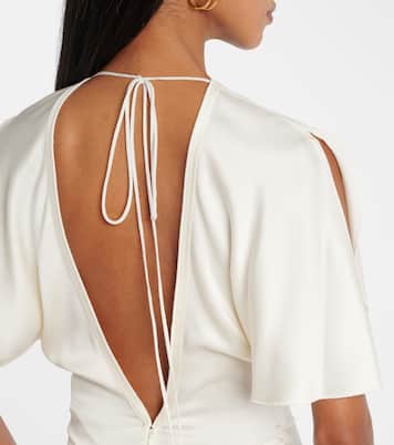 Robe longue en crêpe de satin | Victoria Beckham