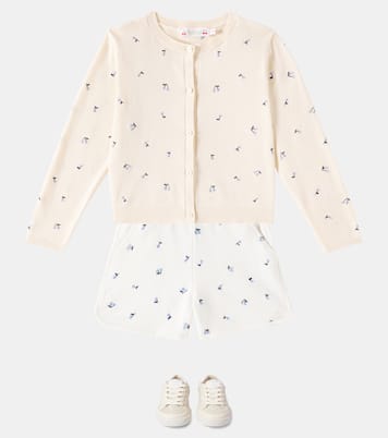 Caroline embroidered cotton fleece shorts  | Bonpoint