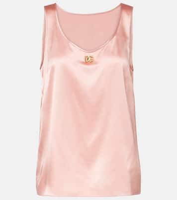 Top DG en satin de soie mélangée | Dolce&Gabbana