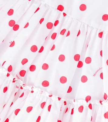 Baby - Abito in cotone a pois con volant | Monnalisa