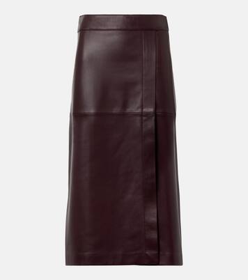 Leather midi skirt | Joseph