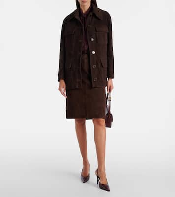 Jupe midi Lady Skirt en daim | Nour Hammour