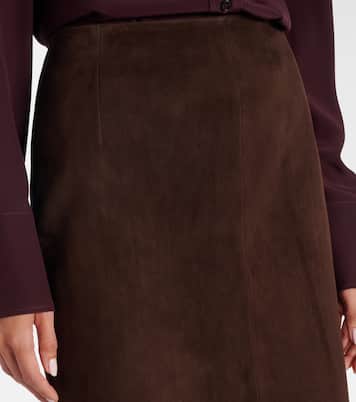 Jupe midi Lady Skirt en daim | Nour Hammour
