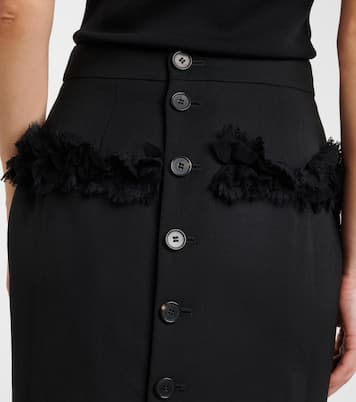 Falda tubo de lana con encaje | McQueen