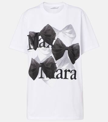 T-shirt Sequoia imprimé en coton à logo | Max Mara