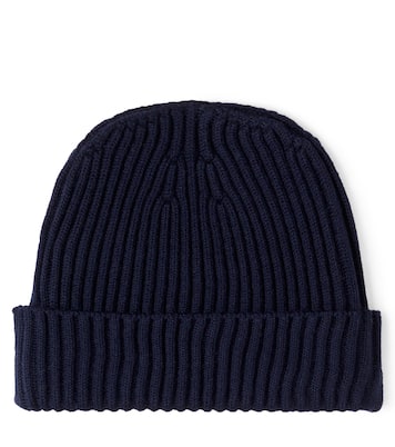Compass ribbed-knit virgin wool beanie | Stone Island Junior