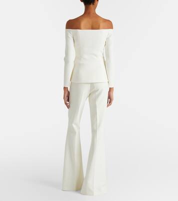 Bridal Kamile off-shoulder crêpe jacket | Safiyaa