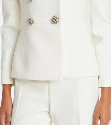 Bridal Kamile off-shoulder crêpe jacket | Safiyaa