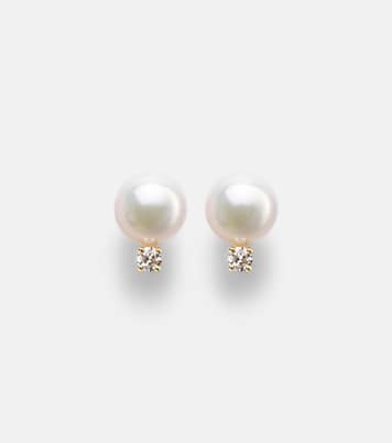 18kt yellow gold earrings with akoya pearls and diamonds | Mikimoto