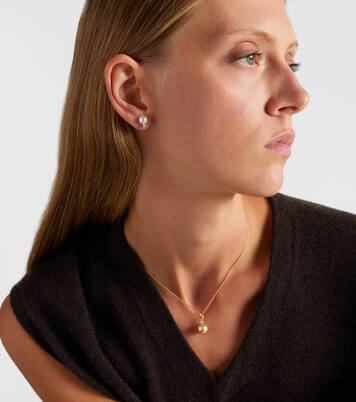 18kt yellow gold earrings with akoya pearls and diamonds | Mikimoto