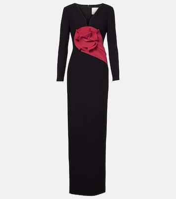 Robe longue en crêpe à fleur | Roland Mouret
