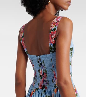 Vestido bustier de algodón floral | Dolce&Gabbana